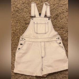white denim overalls